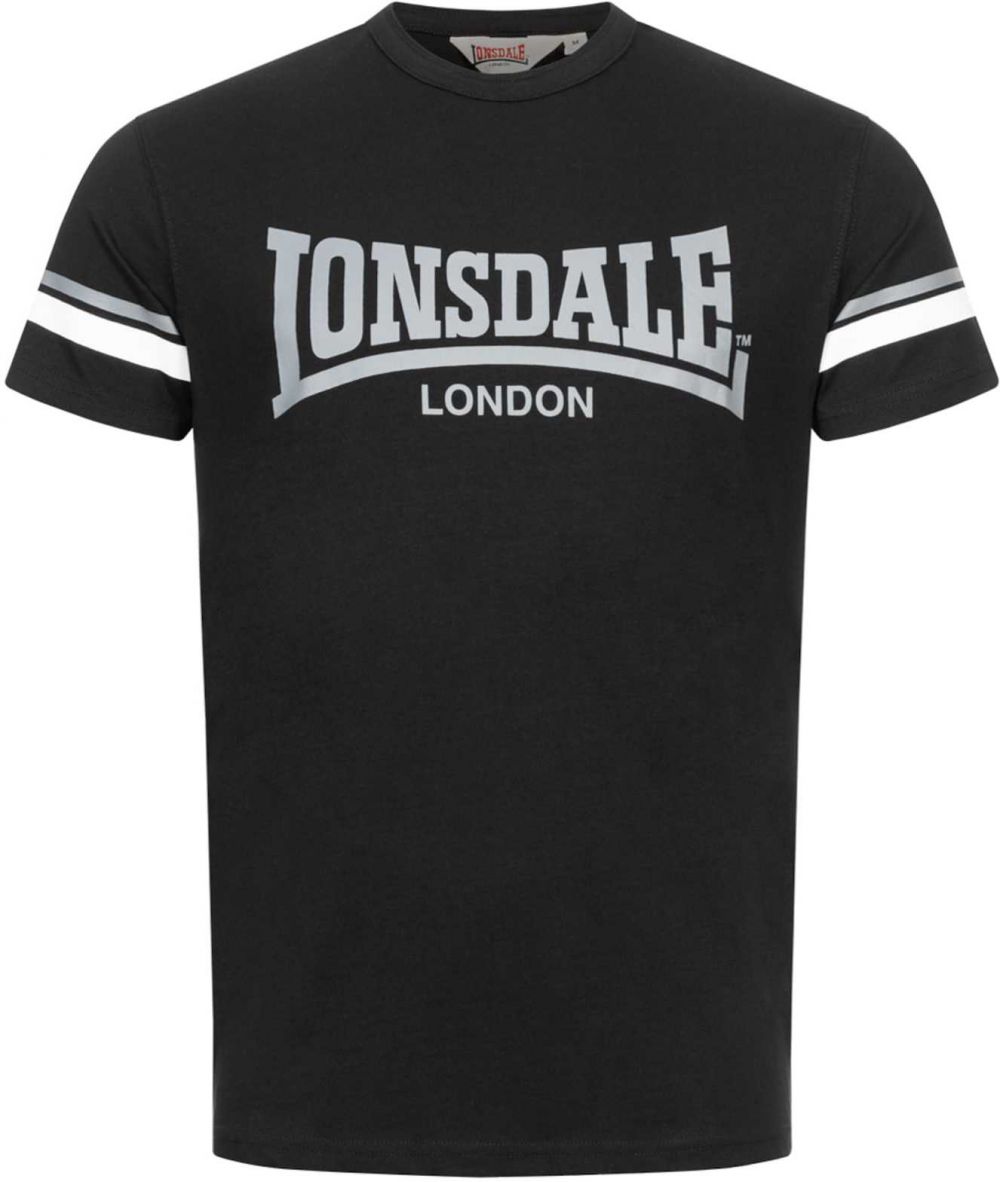 LONSDALE Tričko 'CREICH'  sivá / čierna / biela