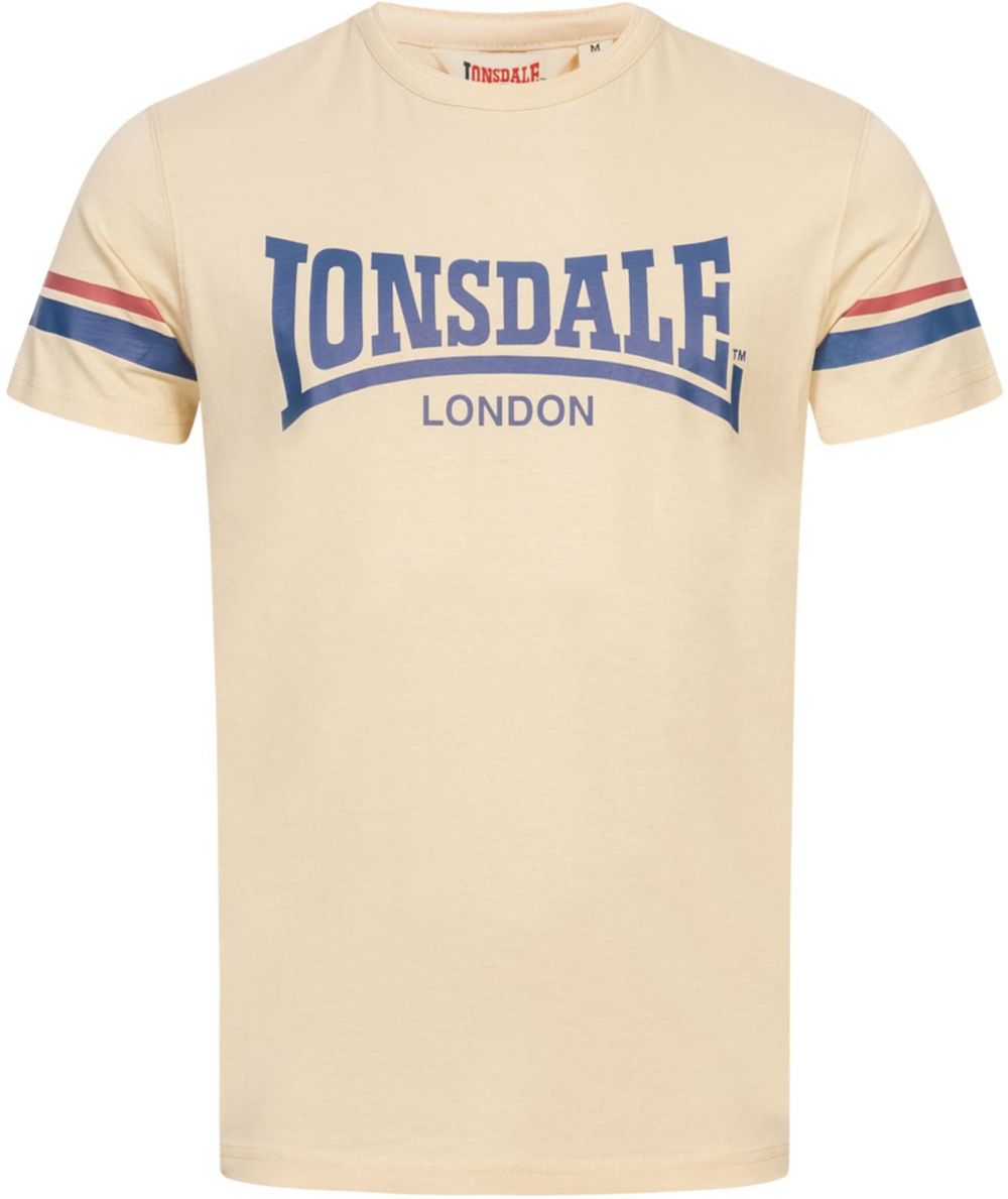 LONSDALE Tričko ' CREICH '  piesková / modrá / červená