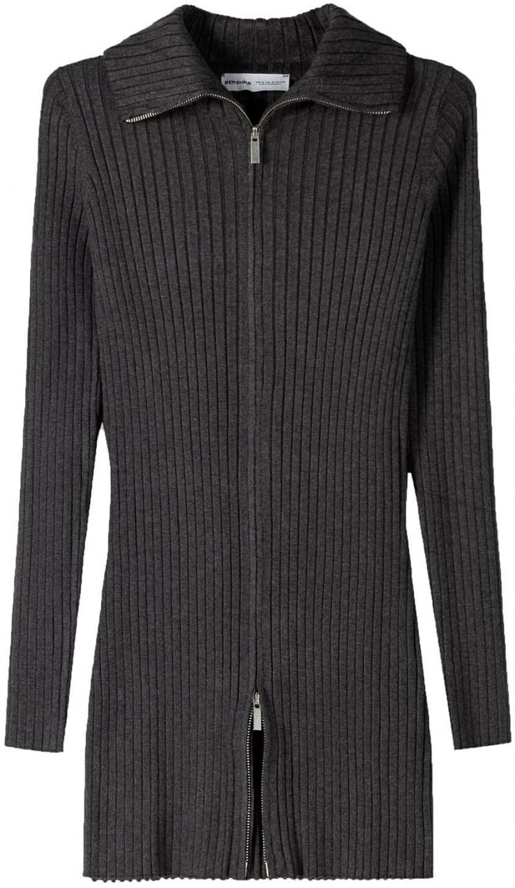 Bershka Kardigán  tmavosivá