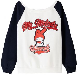 Bershka Mikina  námornícka modrá / červená / biela