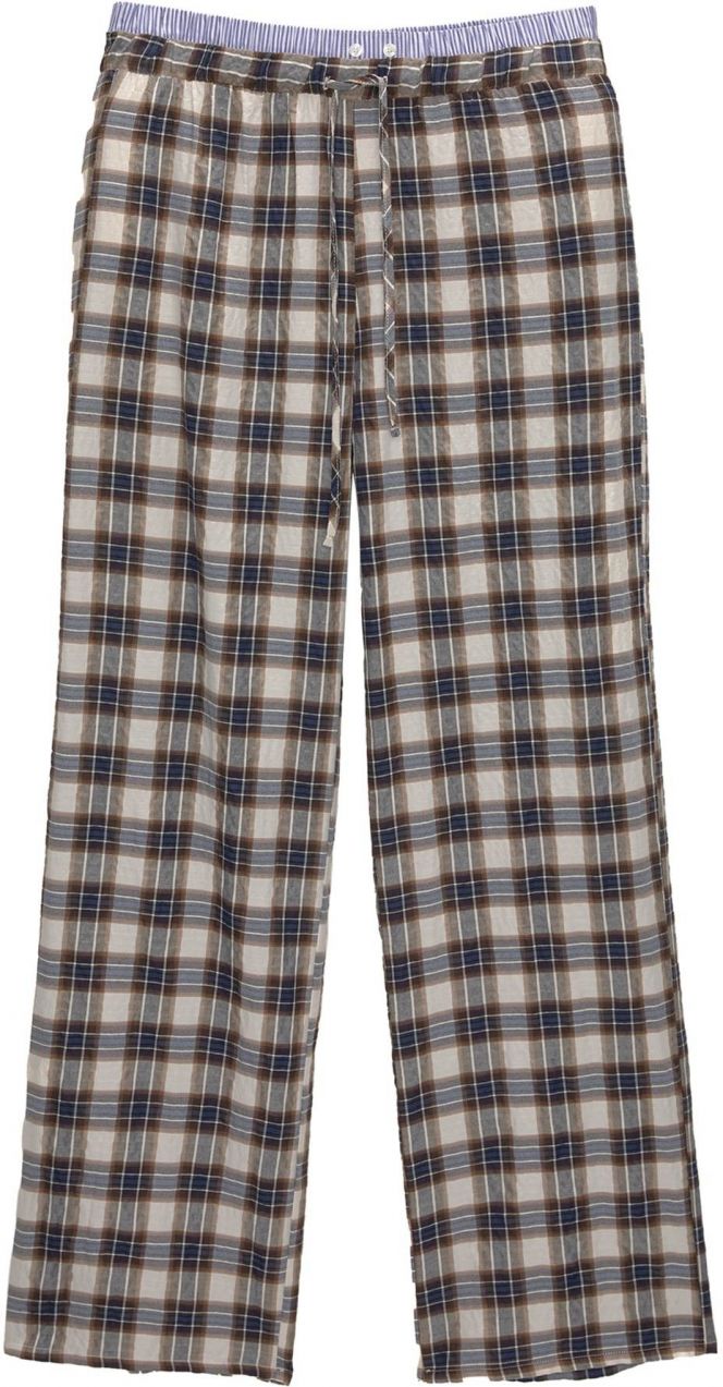 Pull&Bear Nohavice  tmavomodrá / hnedá / vaječná škrupina