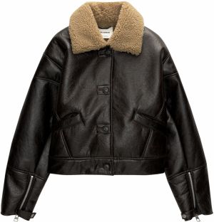 Pull&Bear Prechodná bunda  čokoládová / brokátová