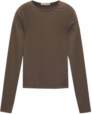 Pull&Bear Tričko  tmavohnedá