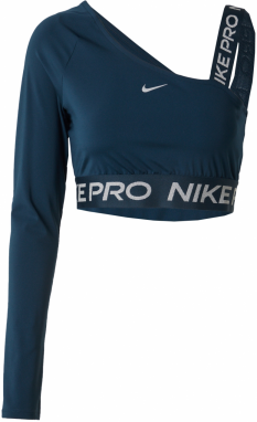 NIKE Funkčné tričko 'Pro Shine'  námornícka modrá / sivá / biela
