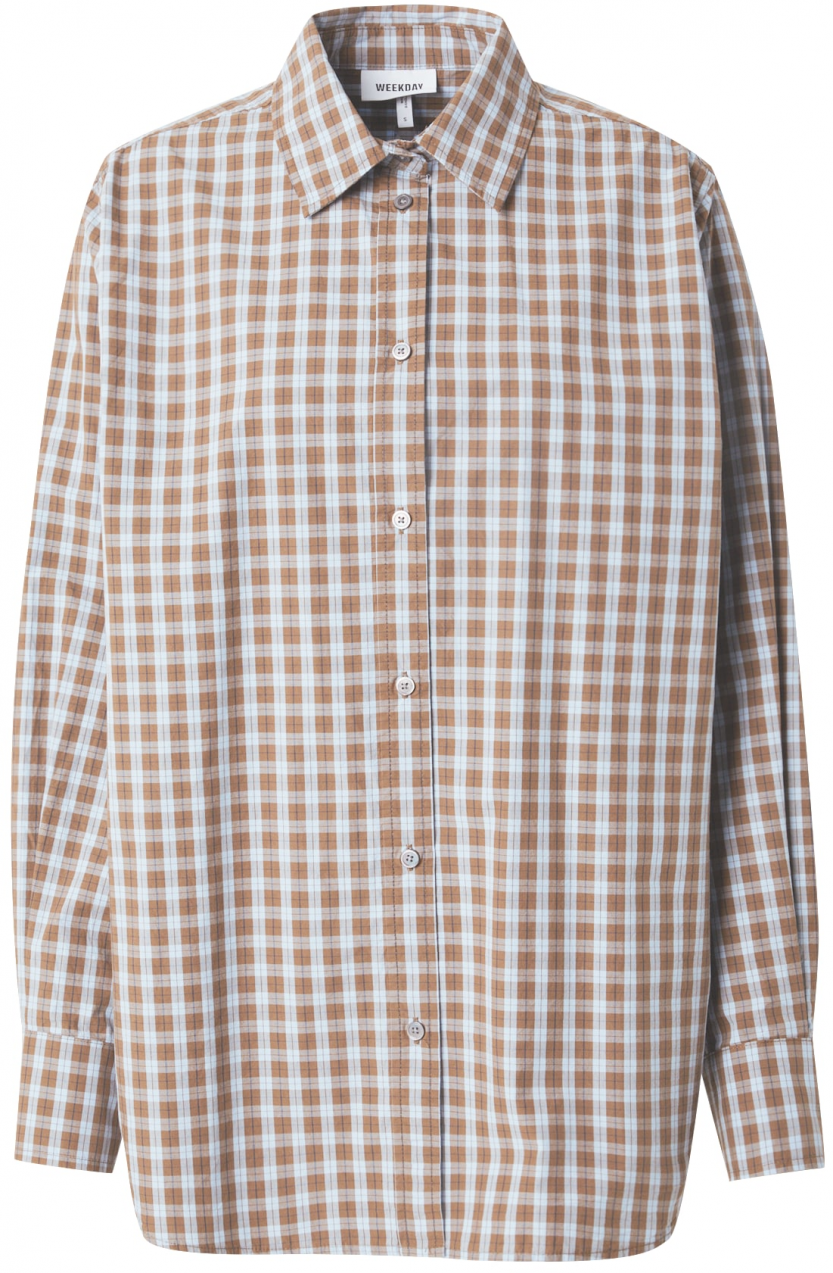 WEEKDAY Blúzka  námornícka modrá / karamelová / biela