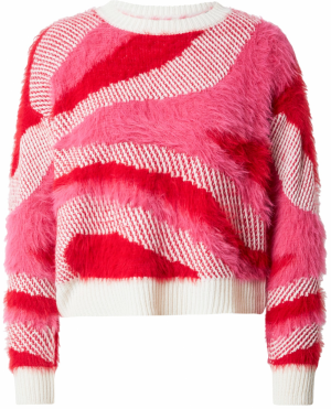 VERO MODA Sveter  svetlobéžová / ružová / červená