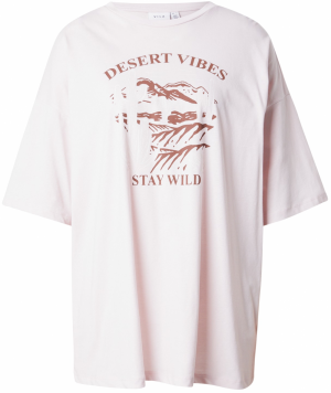 VILA Tričko 'VISUNA'  hnedá / pastelovo fialová