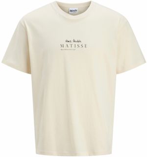 JACK & JONES Tričko 'JJAtisse'  krémová / námornícka modrá / azúrová / žltá