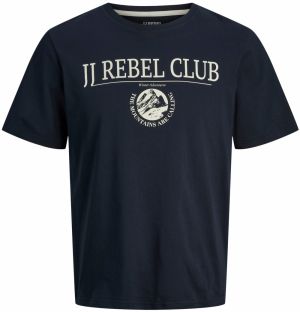 JJ Rebel Tričko 'JREBANDREW'  tmavomodrá / svetlosivá