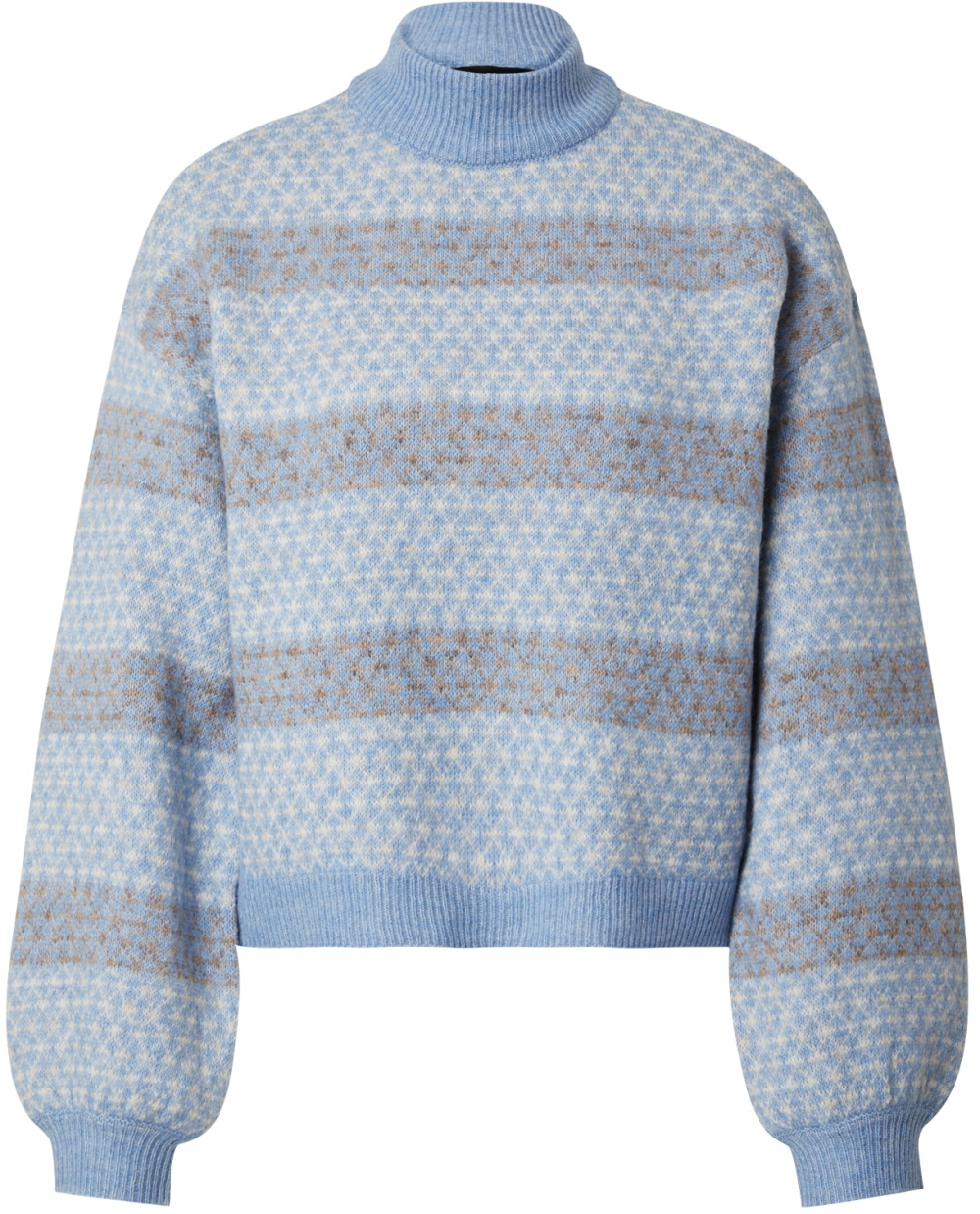 VERO MODA Sveter 'VMTRIXIE'  farba ťavej srsti / modrá denim / biela