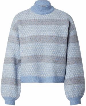 VERO MODA Sveter 'VMTRIXIE'  farba ťavej srsti / modrá denim / biela