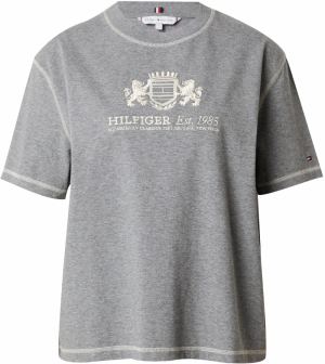 TOMMY HILFIGER Tričko 'NEAT'  sivá / biela
