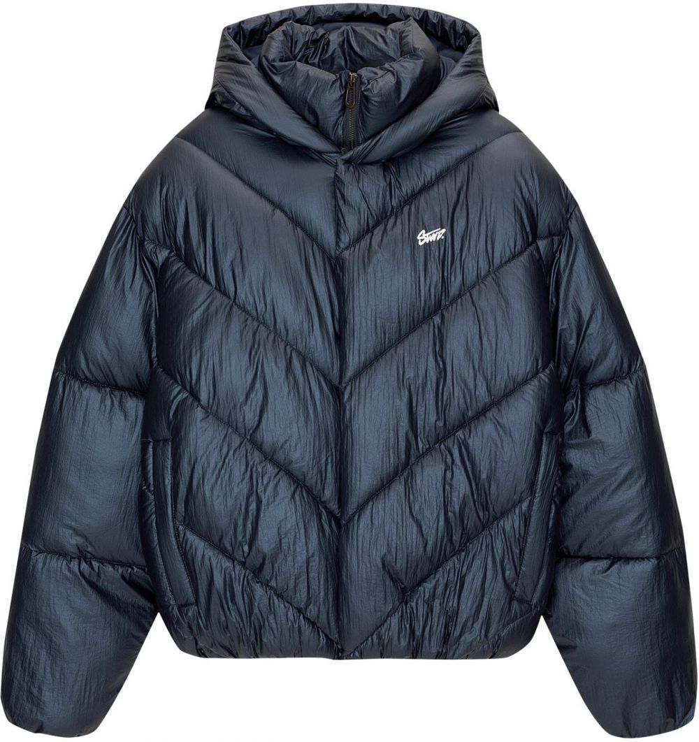 Pull&Bear Prechodná bunda  petrolejová / biela