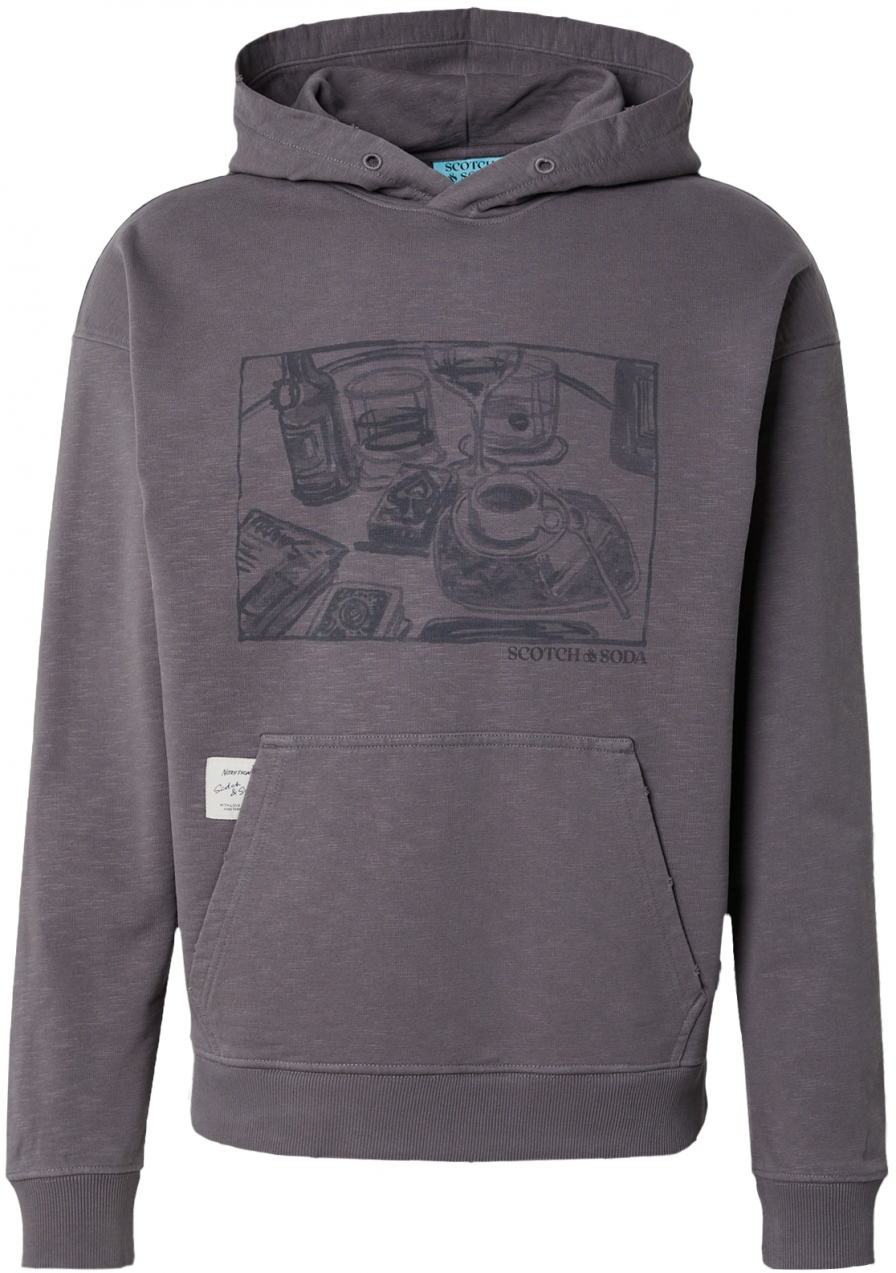 SCOTCH & SODA Mikina 'JOE JONAS X SCOTCH SODA'  tmavosivá / čierna