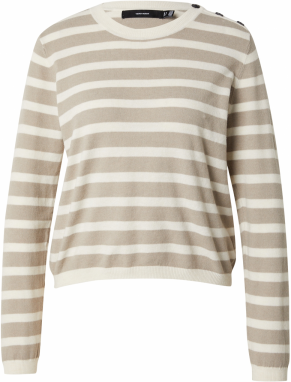 VERO MODA Sveter 'VMFANTASTIC'  béžová / svetlosivá
