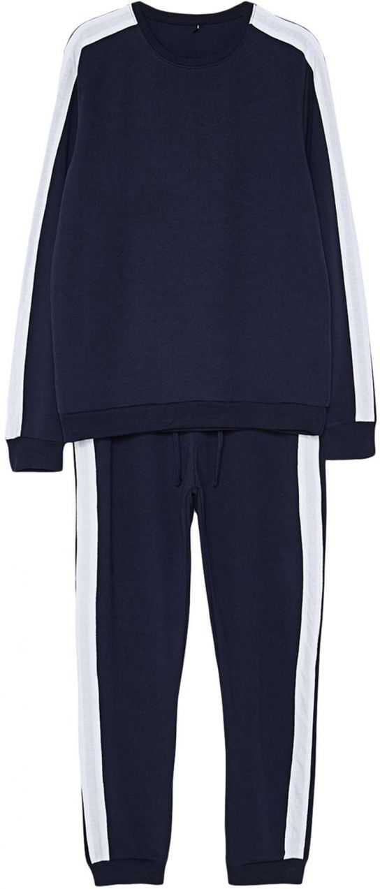 Trendyol Dlhé pyžamo  námornícka modrá / biela
