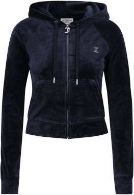 Juicy Couture Tall Tepláková bunda 'MADISON'  tmavomodrá / strieborná