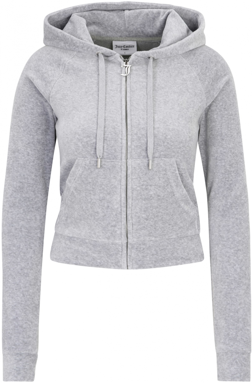 Juicy Couture Tall Tepláková bunda 'MADISON'  sivá melírovaná / strieborná