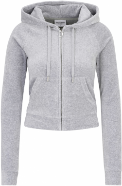 Juicy Couture Tall Tepláková bunda 'MADISON'  sivá melírovaná / strieborná