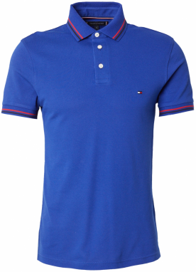 TOMMY HILFIGER Tričko  modrá / tmavočervená / čierna