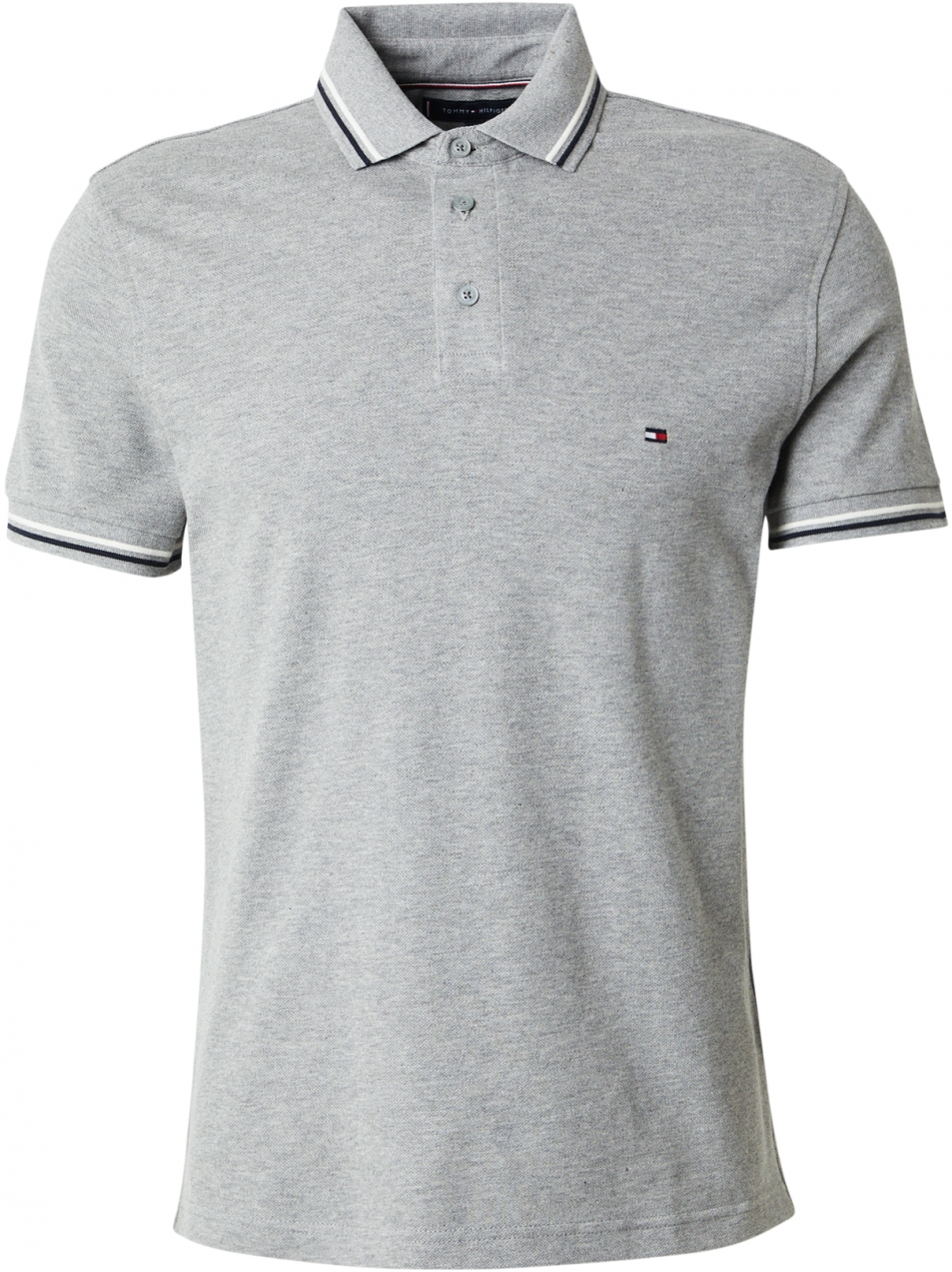 TOMMY HILFIGER Tričko  sivá melírovaná / čierna