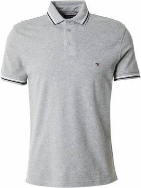 TOMMY HILFIGER Tričko  sivá melírovaná / čierna