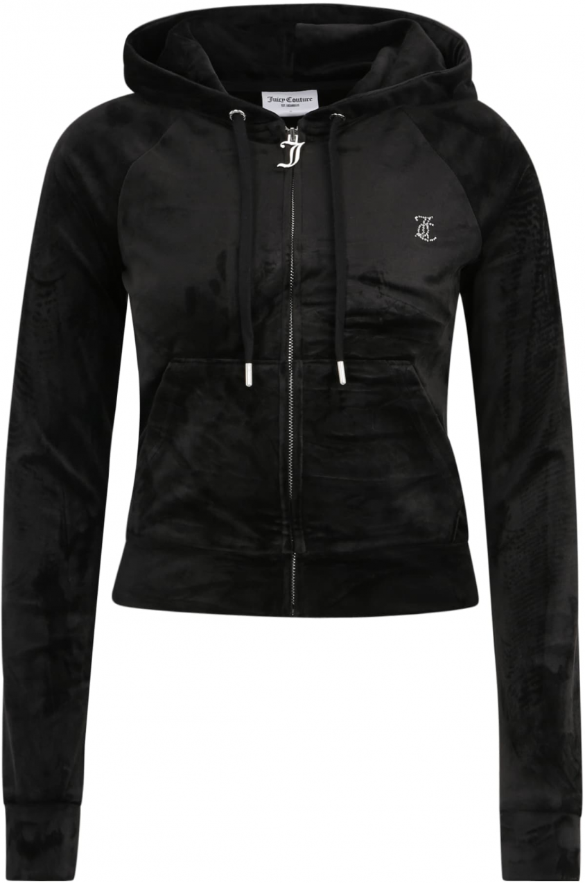 Juicy Couture Tall Tepláková bunda 'MADISON'  čierna / biela