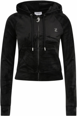 Juicy Couture Tall Tepláková bunda 'MADISON'  čierna / biela
