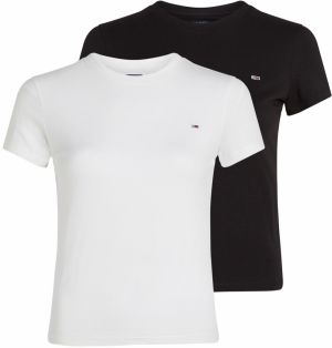 Tommy Jeans Tričko  čierna / biela