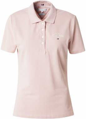 TOMMY HILFIGER Tričko  pastelovo ružová / biela