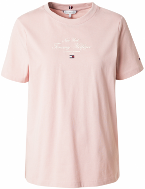 TOMMY HILFIGER Tričko  ružová / biela