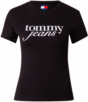 Tommy Jeans Tričko 'Essential'  čierna / biela