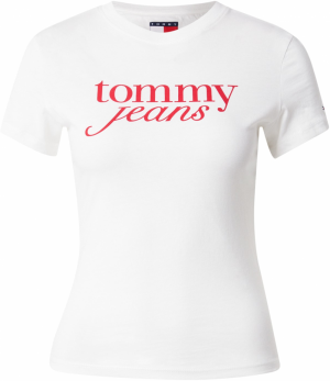 Tommy Jeans Tričko 'Essential'  červená / biela