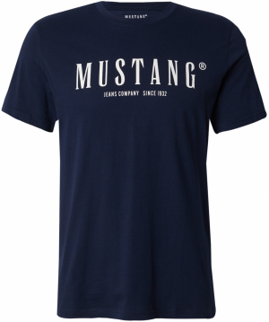 MUSTANG Tričko 'Austin'  námornícka modrá / biela