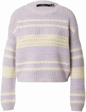 VERO MODA Sveter 'VMLOLA'  svetlobéžová / orgovánová