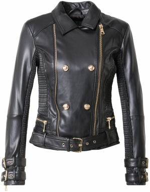 GUESS Prechodná bunda 'MYLA MOTO JACKET'  čierna