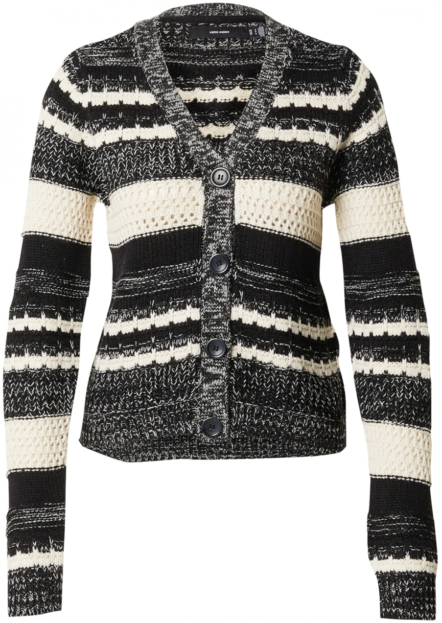 VERO MODA Kardigán 'VMLOLA'  čierna / biela