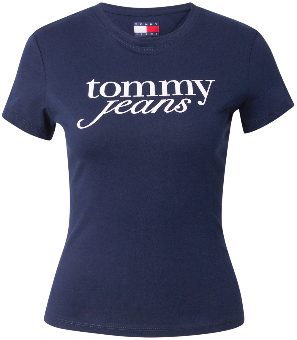Tommy Jeans Tričko 'Essential'  námornícka modrá / biela
