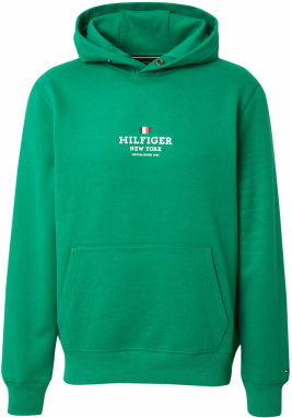 TOMMY HILFIGER Mikina  zelená / biela