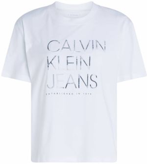 Calvin Klein Jeans Tričko  strieborná / biela