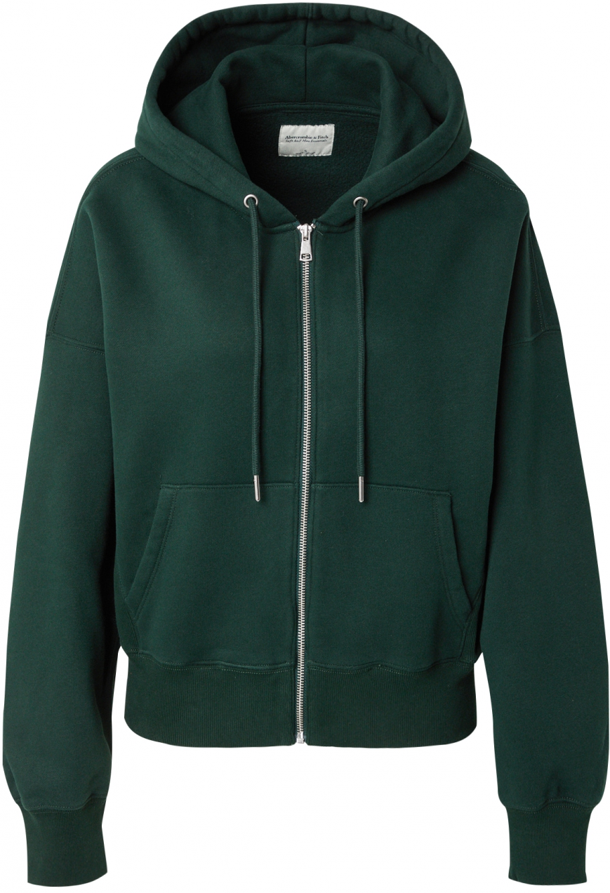 Abercrombie & Fitch Tepláková bunda 'ESSENTIAL SUNDAY'  tmavozelená