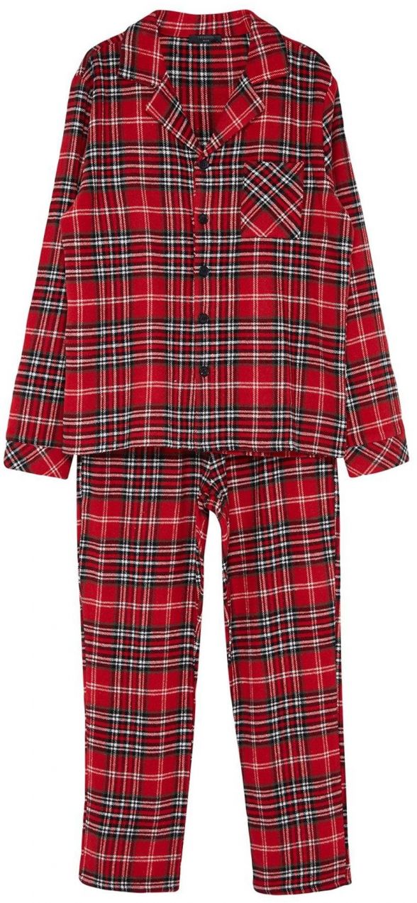 Trendyol Dlhé pyžamo  červená / čierna / biela