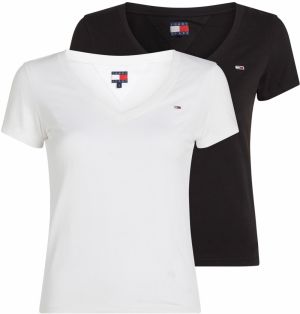 Tommy Jeans Tričko  čierna / biela
