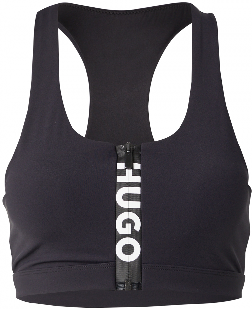 HUGO Bikinový top 'WAVE'  čierna / biela