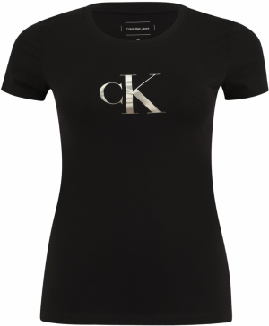 Calvin Klein Jeans Curve Tričko  čierna / strieborná