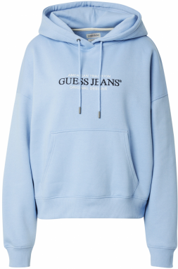 GUESS JEANS Mikina 'AMERICAN'  nebesky modrá / čierna / biela