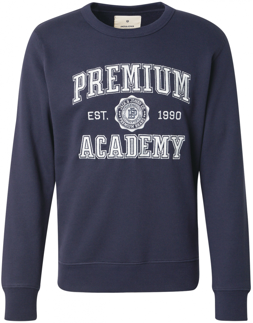 Jack & Jones Premium Mikina 'JPRBLUJADON'  tmavomodrá / biela