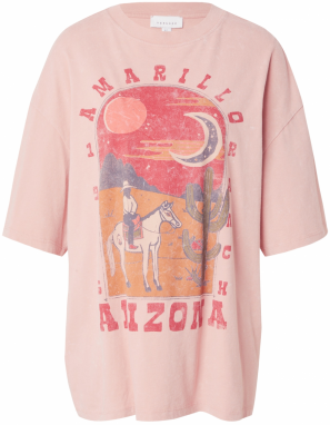 TOPSHOP Tričko 'Arizona'  mandarínková / ružová / brusnicová / čierna