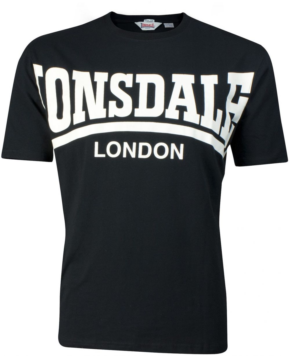 LONSDALE Tričko 'York'  čierna / biela