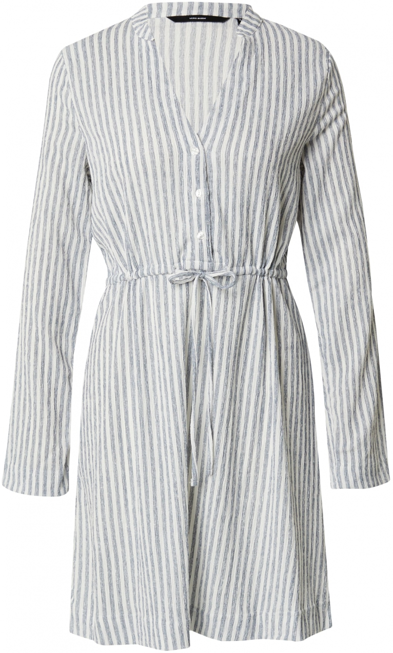 VERO MODA Košeľové šaty 'VMBERTA PIA'  modrá melírovaná / biela
